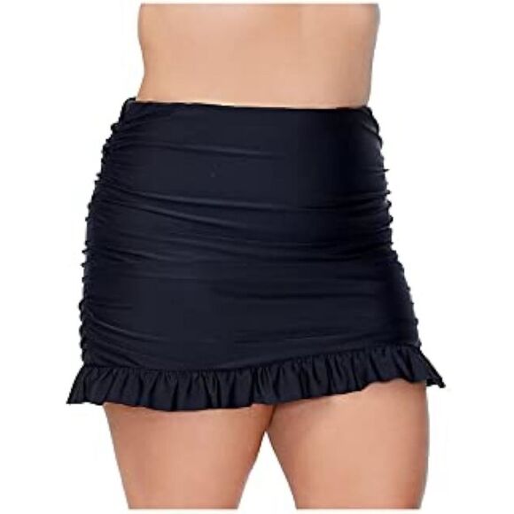 Raisins Curve Women's Black Calina Solids Echo Swim Skirt Bottom Size 22W - Picture 5 of 8